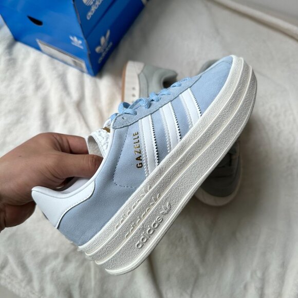 adidas Originals Gazelle Bold Women's Shoes Clear Sky-White Multi Sizes - Picture 4 of 4